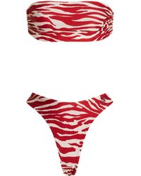The Attico - Printed Bandeau Bikini Set - Lyst