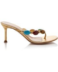 Gianvito Rossi - Stone-embellished Leather Sandals - Lyst