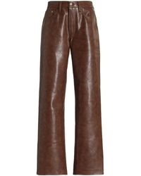 Agolde - Sloane Recycled-leather High-rise Straight-leg Jeans - Lyst