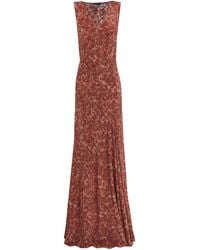 Cortana - Irina Printed Silk Maxi Dress - Lyst