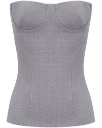 Alex Perry - Cupped Suiting Corset Top - Lyst