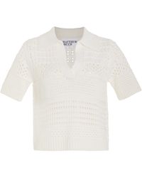 Matthew Bruch - Knit-mesh Polo Shirt - Lyst