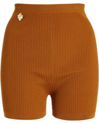 Saint Laurent - Ribbed Knit Cycling Shorts - Lyst