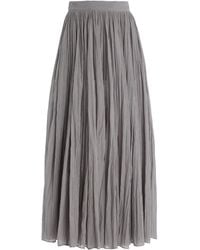 TOTEME - Crinkled Plissé Cotton-Blend Maxi Skirt - Lyst