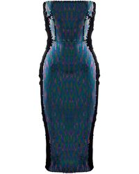 Alex Perry Mila Strapless Sequin Midi Dress - Black