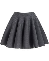 Alaïa - Ribbed-knit Wool-blend Mini Skirt - Lyst