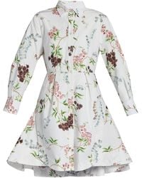 Erdem - Floral Organic Cotton Mini Shirt Dress - Lyst