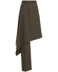 Bottega Veneta - Wool Chevron Asymmetric Pantaskirt - Lyst
