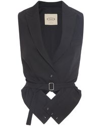 Tod's - Belted Wool Vest - Lyst