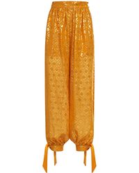 ‎Taller Marmo - Giuni Metallic Printed Silk-Blend Pants - Lyst