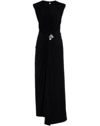 Brandon Maxwell The Genevieve Draped Knit Maxi Dress in Black | Lyst