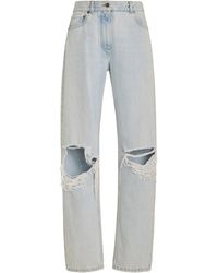 The Row - Burty Distressed Rigid Mid-rise Relaxed-leg Jeans - Lyst