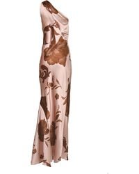 Francesca Miranda - Exclusive Petalo One-Shoulder Silk Maxi Dress - Lyst