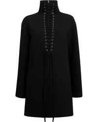 KHAITE - Lee Lace-Up Crepe Mini Dress - Lyst