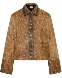 St. Agni - Fawn Minimal Patterned Leather Jacket - Lyst