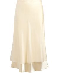 KHAITE - Monina Chiffon-Satin Midi Skirt - Lyst