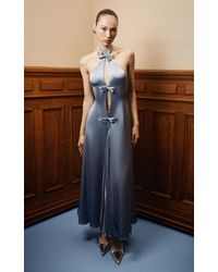 Georges Hobeika - Satin Halter Evening Gown - Lyst
