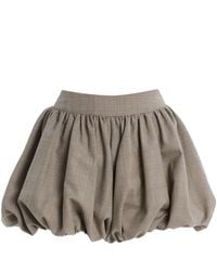 Frankie Shop - Alina Plaid Wool-Blend Bubble-Hem Shorts - Lyst