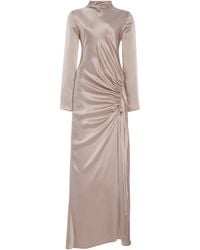 LAPOINTE - Exclusive Gathered Satin Maxi Dress - Lyst