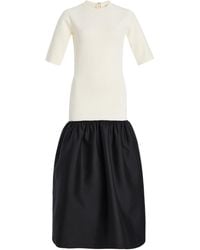 TOTEME - Twinflower Silk-Wool Midi Tee Dress - Lyst