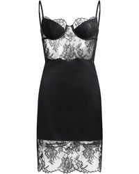 Evangelista Lingerie - Magdalene Leavers Lace Silk-Cotton Slip Dress - Lyst
