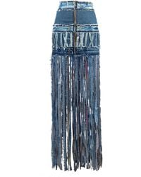 BOYEDOE - Odeneho Fringe Denim Skirt - Lyst