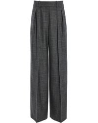 Michael Kors - Pleated Wool-Silk Jaspe Wide-Leg Pants - Lyst