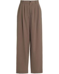 The Row - Rufos Oversized Pleated Wool-blend Wide-leg Pants - Lyst