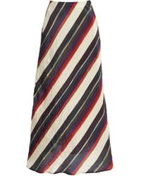 Christopher John Rogers - Morris Striped Midi Skirt - Lyst