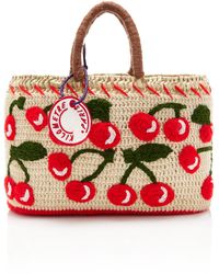 Kilometre Paris - Exclusive La Isla Mon Cherry Raffia Tote Bag - Lyst