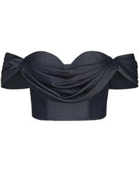 ANDRES OTALORA - De Azahar Draped Tencel Off-The-Shoulder Top - Lyst