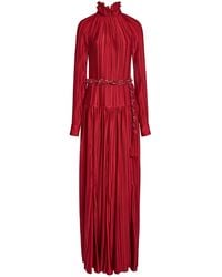 Lanvin - Pleated Charmeuse Maxi Dress - Lyst