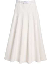 Brandon Maxwell - Exclusive Riviera Belted Cotton Midi Skirt - Lyst