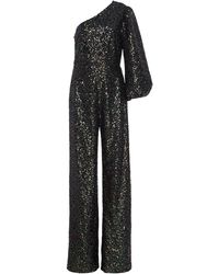 sequin one shoulder jumpsuit