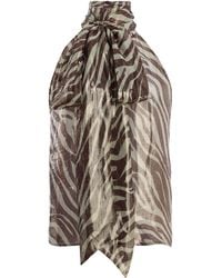 Franchise - Susan Zebra- Silk-Blend Halter Top - Lyst