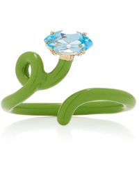 Bea Bongiasca - Baby Vine Enameled 9k Yellow Gold, Silver Topaz Ring - Lyst