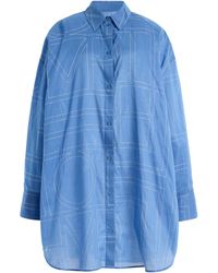 TOTEME - Monogram Cotton-Blend Long Summer Shirt Dress - Lyst