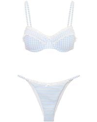LoveShackFancy - Rosavie Gingham Bikini Top - Lyst