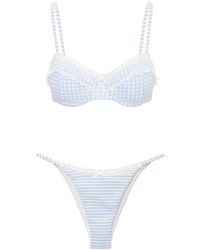 LoveShackFancy - Rosavie Gingham Bikini Top - Lyst
