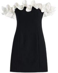 ROTATE BIRGER CHRISTENSEN - Ruffle-Trimmed Crepe Mini Dress - Lyst