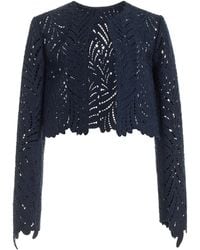 Oscar de la Renta - Cutout Wool-tweed Jacket - Lyst