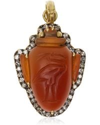 Sylva & Cie - Ibis Ancient Egyptian Heart 18K Carnelian Diamond Pendant - Lyst