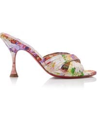 Christian Louboutin - Nicol Is Back 85mm Crepe Satin Sandals - Lyst