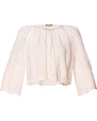 Lena Hoschek - Ophelia Cotton Tie-Detailed Top - Lyst