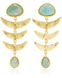 Sylvia Toledano - Happy Fish Golden Brass Amazonite Earrings - Lyst