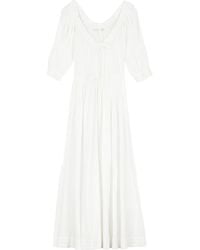 Doen - Ischia Shirred Organic Cotton-blend Midi Dress - Lyst