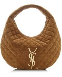 Saint Laurent - Icare Quilted Suede Hobo Bag - Lyst