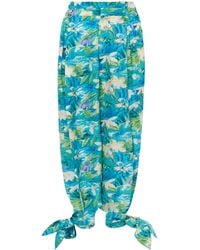 Chloé - Printed Balloon-Leg Silk Trousers - Lyst