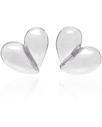 Bottega Veneta - Sterling Heart Earrings - Lyst
