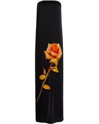 David Koma - Rose-printed Silk Maxi Dress - Lyst